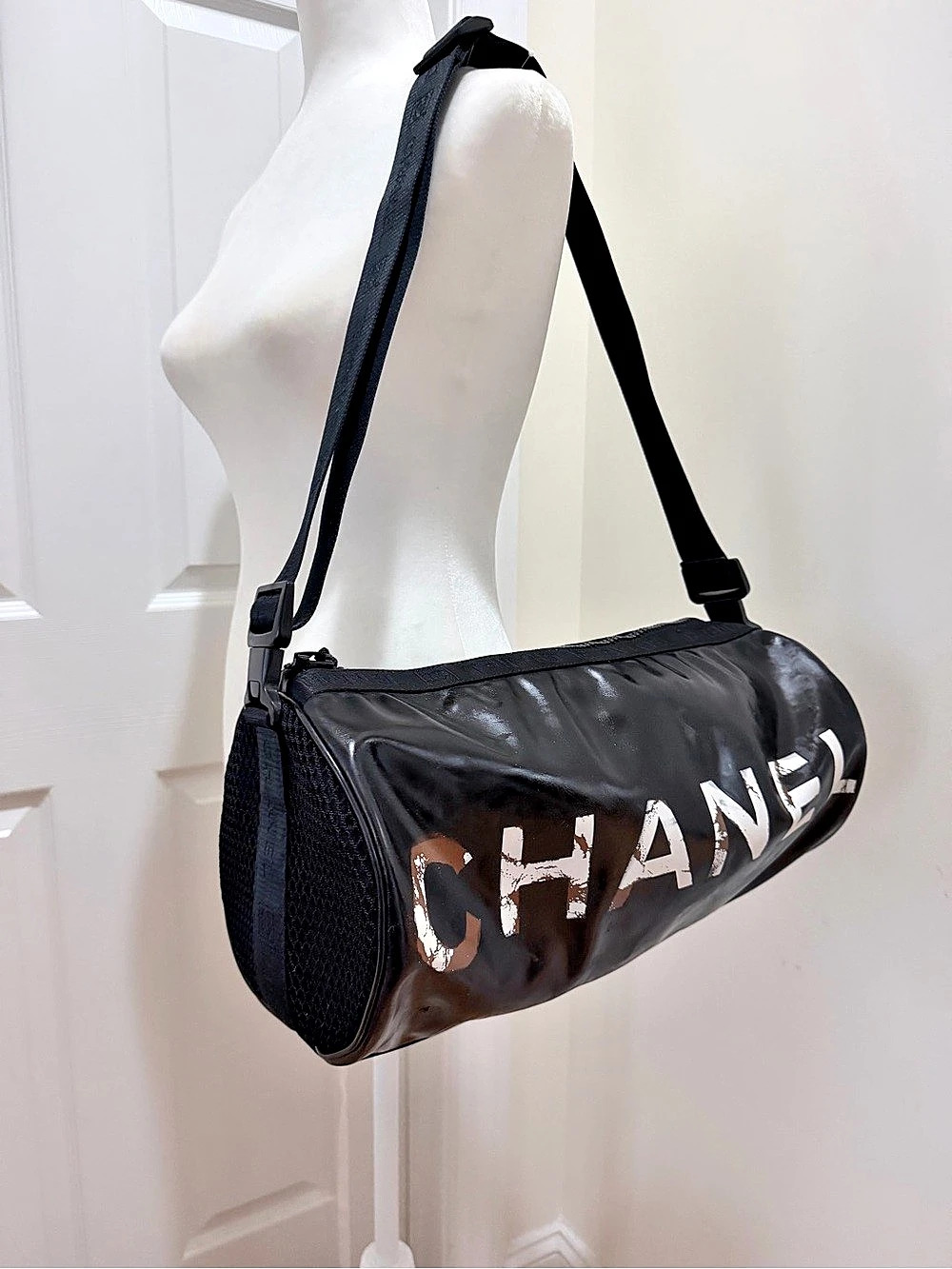 Authentic Chanel Sport Line Black Large Duffle Bag